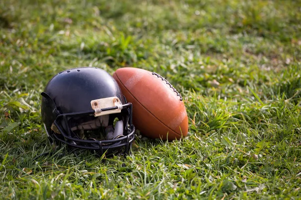 Casco Fútbol Americano Pelota Campo — Foto de Stock