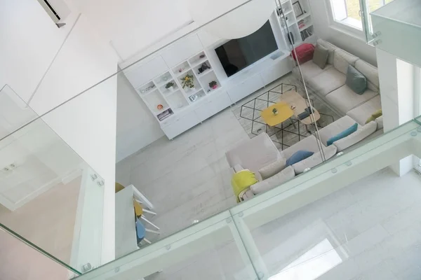 Large Bright Living Room Interior Modern Furniture — Stock Photo, Image