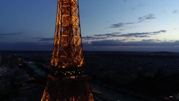 París Francia Julio 2018 Vista Aérea Torre Eiffel Verano Cerca — Vídeos de Stock