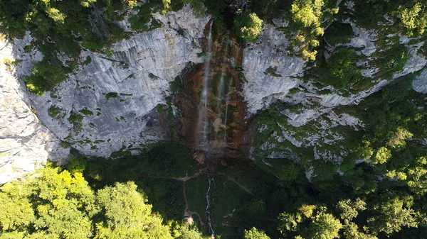 Cachoeira Paisagem Aérea Vista Superior Viajar Cenário Calmo Fundo Câmera — Fotografia de Stock