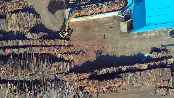 Вид Сверху Завод Деревообрабатывающей Промышленности — стоковое фото