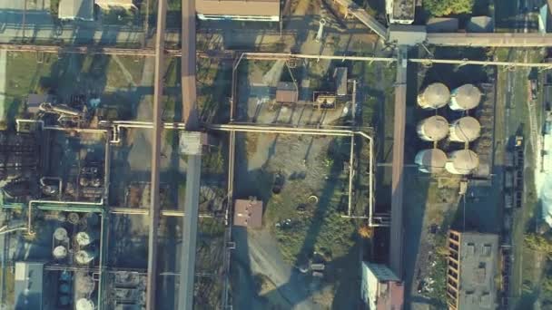 Enerji Santrali Elektrik Sanayi Fabrika Arka Plan Üstten Görünüm Kirliliği — Stok video