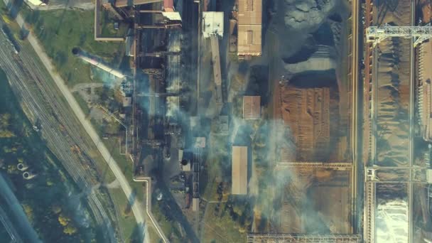 Luftbild Von Oben Von Kraftwerk Elektrische Industrie Fabrik Abstrakter Hintergrund — Stockvideo