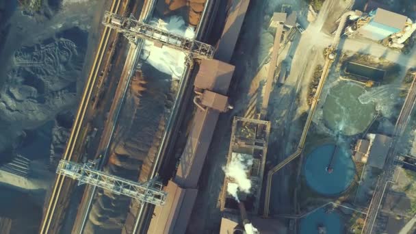 Κορυφαία Αεροφωτογραφία Του Σταθμού Ηλεκτρική Βιομηχανία Εργοστάσιο Αφηρημένα Φόντο Top — Αρχείο Βίντεο