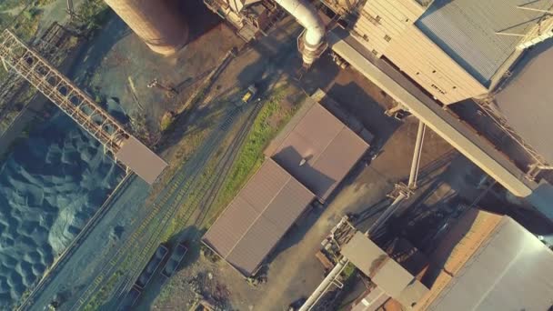 木材産業工場の空中のトップ ビュー — ストック動画