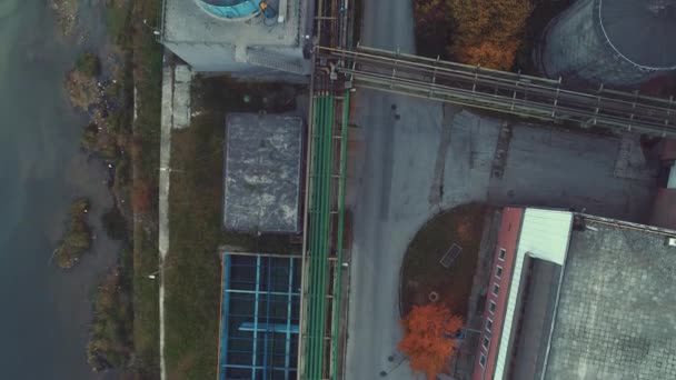 Luchtfoto Bovenaanzicht Van Houtindustrie Fabriek — Stockvideo