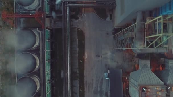 Aerial Top View Wood Industry Factory — Stock Video