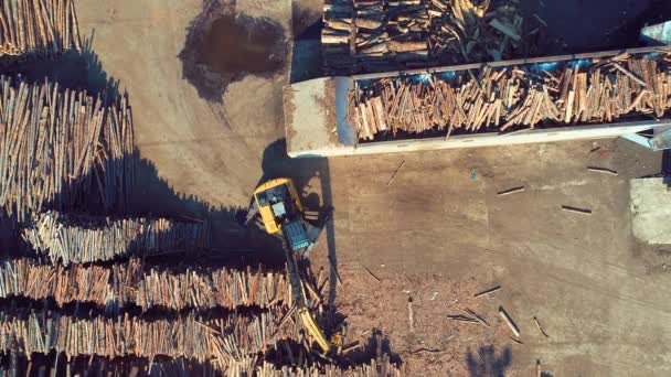 Повітряний Вид Зверху Завод Деревообробної Промисловості — стокове відео