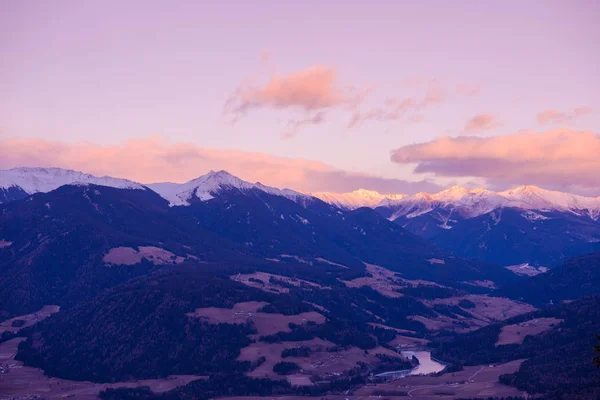 Zima Góry Piękny Panoramiczny Widok Alpejskie Ośnieżone Europejskich Alp — Zdjęcie stockowe
