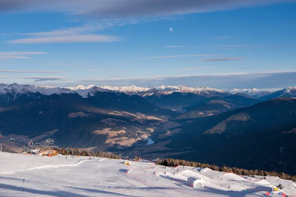 Montanhas Inverno Bela Vista Panorâmica Alpina Neve Tampada Alpes Europeus — Fotografia de Stock