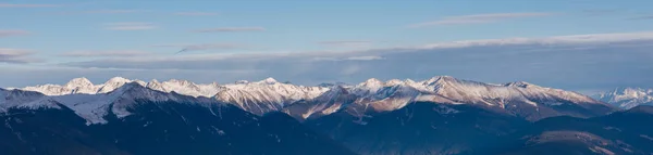 Zima Góry Piękny Panoramiczny Widok Alpejskie Ośnieżone Europejskich Alp — Zdjęcie stockowe