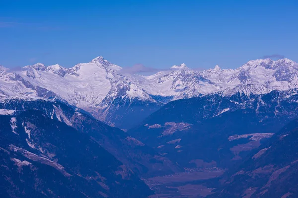 Montañas Invierno Hermosa Vista Panorámica Alpina Nevado Alpes Europeos — Foto de Stock