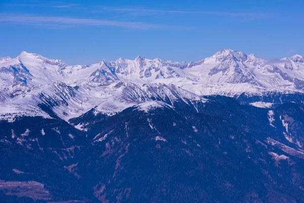 Kış Dağlar Avrupa Alpleri Alp Panoramik Görünüm Kar Maskeli Güzel — Stok fotoğraf