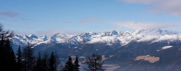 Munți Iarnă Frumoasă Vedere Panoramică Alpină Zăpadă Acoperită Alpi Europeni — Fotografie, imagine de stoc