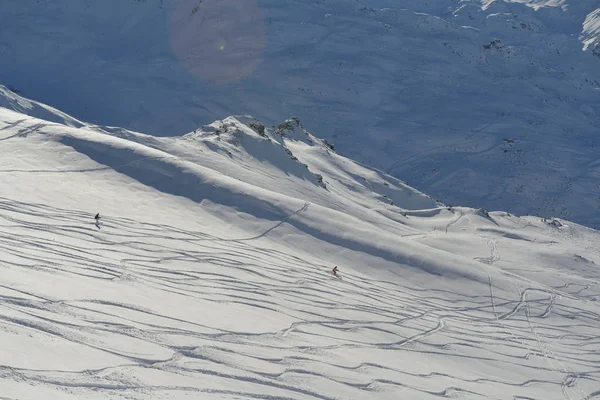 Montagne Invernali Bella Vista Panoramica Alpina Neve Fresca Ricoperta Alpi — Foto Stock