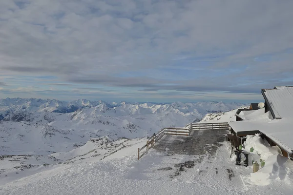 Montañas Invierno Hermosa Vista Panorámica Alpina Los Alpes Franceses Nevados — Foto de Stock