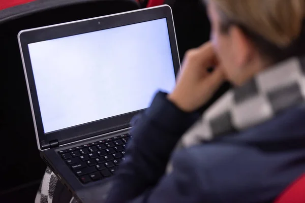 Gente Negocios Manos Escribiendo Teclado Del Ordenador Portátil Durante Seminario — Foto de Stock