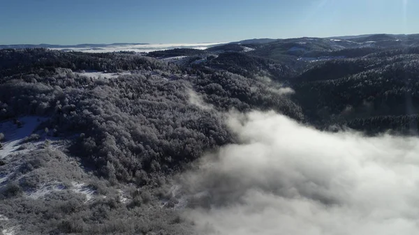 Vista Aerea Della Strada Campagna All Inizio Dell Inverno — Foto Stock