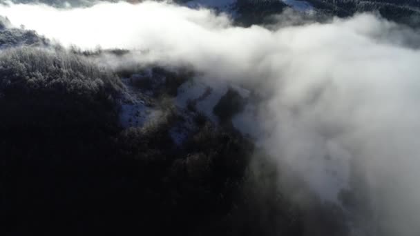 Vista Aerea Della Strada Campagna All Inizio Dell Inverno — Video Stock