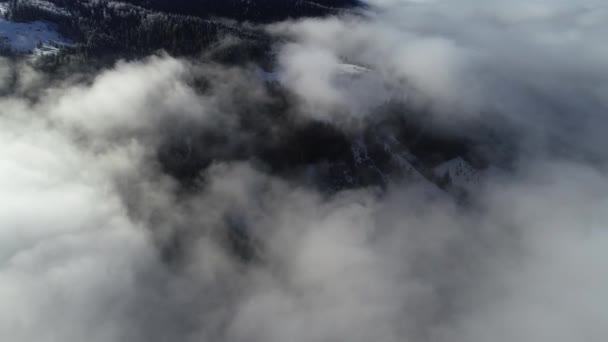 Luchtfoto Van Landweg Vroege Winter — Stockvideo