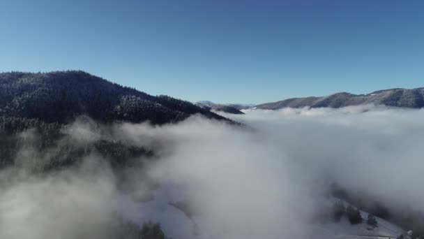 Luchtfoto Van Landweg Vroege Winter — Stockvideo