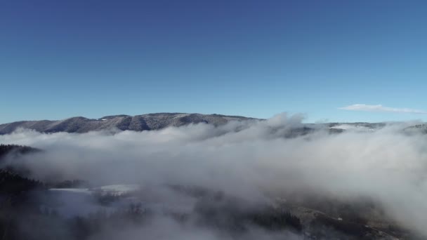 Luchtfoto Van Landweg Vroege Winter — Stockvideo