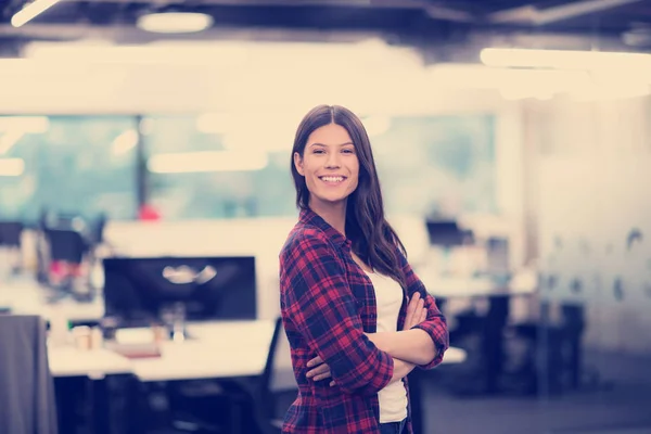 Portret van lachende vrouwelijke software ontwikkelaar — Stockfoto