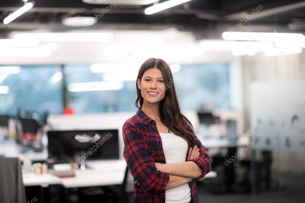 Portrait of  smiling female software developer