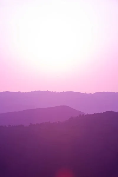 Paisagem de verão roxo ultra violeta — Fotografia de Stock