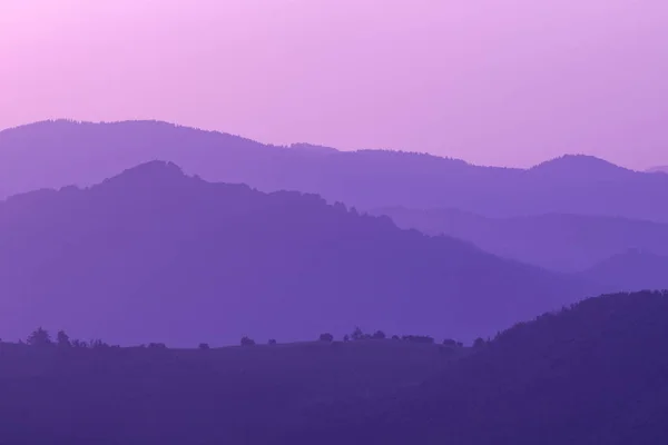 Ultra violeta púrpura paisaje de verano — Foto de Stock
