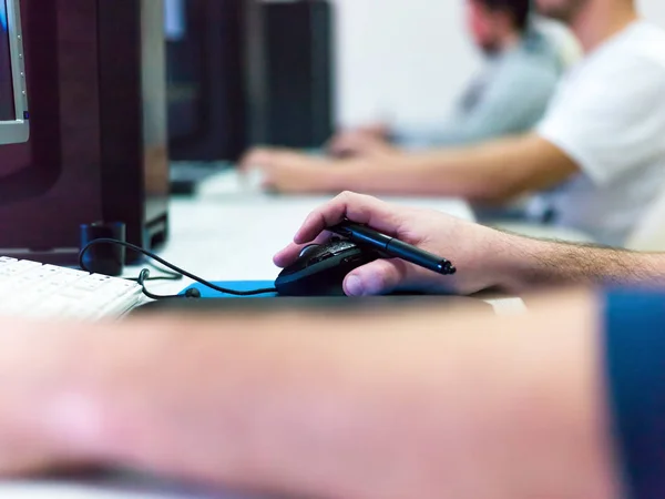 Closeup of Graphic Designer Working at Workplace — Stock Photo, Image