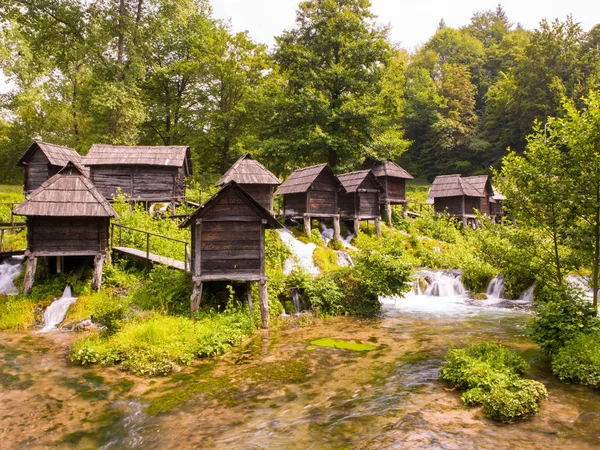 Gamla trä waterills — Stockfoto