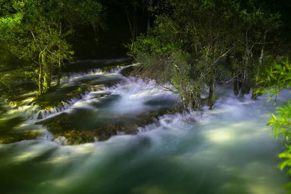 Waterfalls in night — Stock Photo, Image