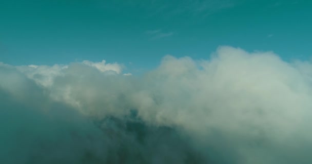 Aerial Fly Clouds Blue Sky Backgroubnd Beautiful Sunny Day — Stock Video