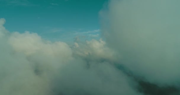 Aerial Fly Clouds Blue Sky Backgroubnd Beautiful Sunny Day — Stock Video