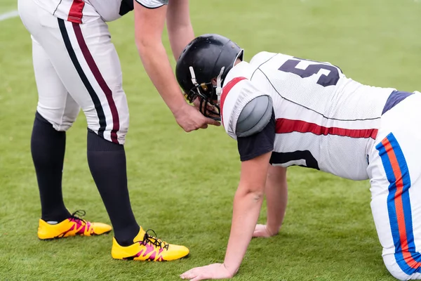 Professionele amerikaanse football spelers training — Stockfoto