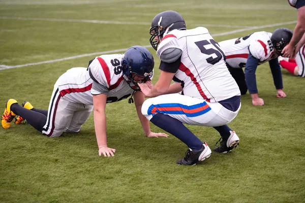 Professional american football players training — Stock Photo, Image