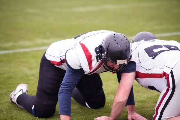 Professionele amerikaanse football spelers training — Stockfoto