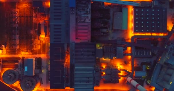 Centrale Électrique Énergie Aérienne Centrale Thermique Coucher Soleil Crépuscule Nuit — Video