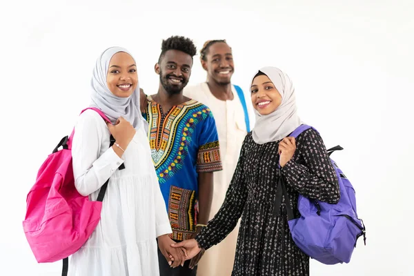 Grupa szczęśliwych afrykańskich studentów — Zdjęcie stockowe