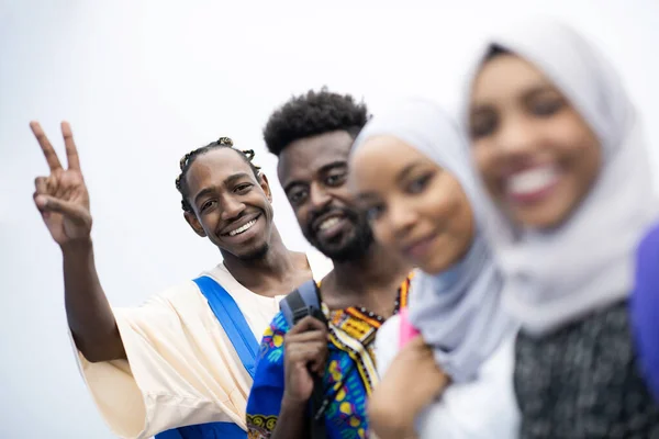 Group of happy african students — Stock Photo, Image