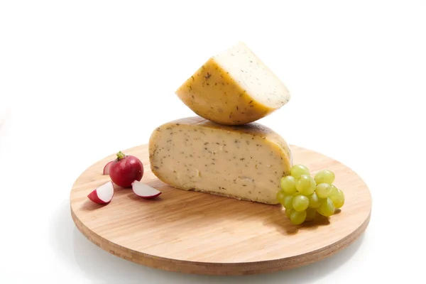 Fromage Biologique Alimentation Saine Gastronomique Produite Sur Assortiment Fermes Locales — Photo