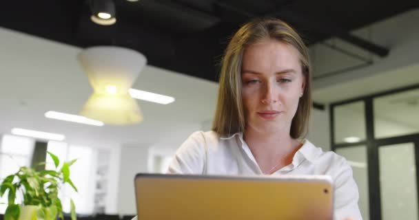 Mulher Negócios Escritório Inicialização Moderna — Vídeo de Stock