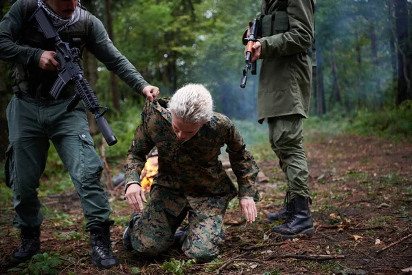 Terroristas Fue Capturar Viva Mujer Soldado Interrogarla Tácticas Especiales Manera — Foto de Stock