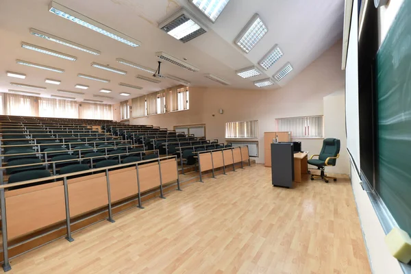 Sala Aula Vazia Universidade Colagem Volta Conceito Escola Tempo Pandêmico — Fotografia de Stock