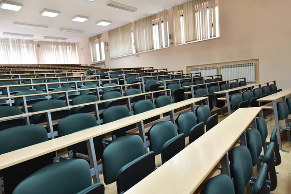 Sala Aula Vazia Universidade Colagem Volta Conceito Escola Tempo Pandêmico — Fotografia de Stock