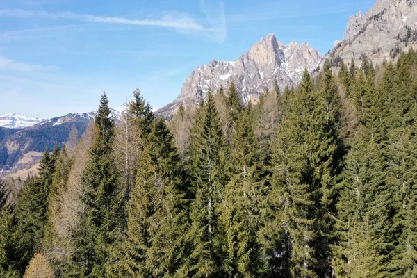 Schneebedeckte Berggipfel in den Alpen im Winter — Stockfoto