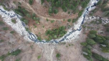Alp Nehri Deresi Temiz Su Üst Manzarası