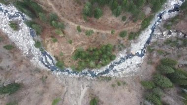 Alp Nehri Deresi Temiz Su Üst Manzarası