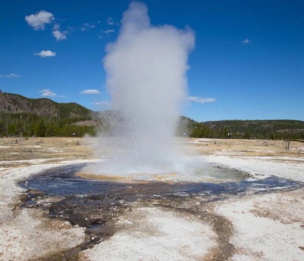 Κόσμημα Geyser Έκρηξη Στο Εθνικό Πάρκο Yellowstone Ηπα — Φωτογραφία Αρχείου